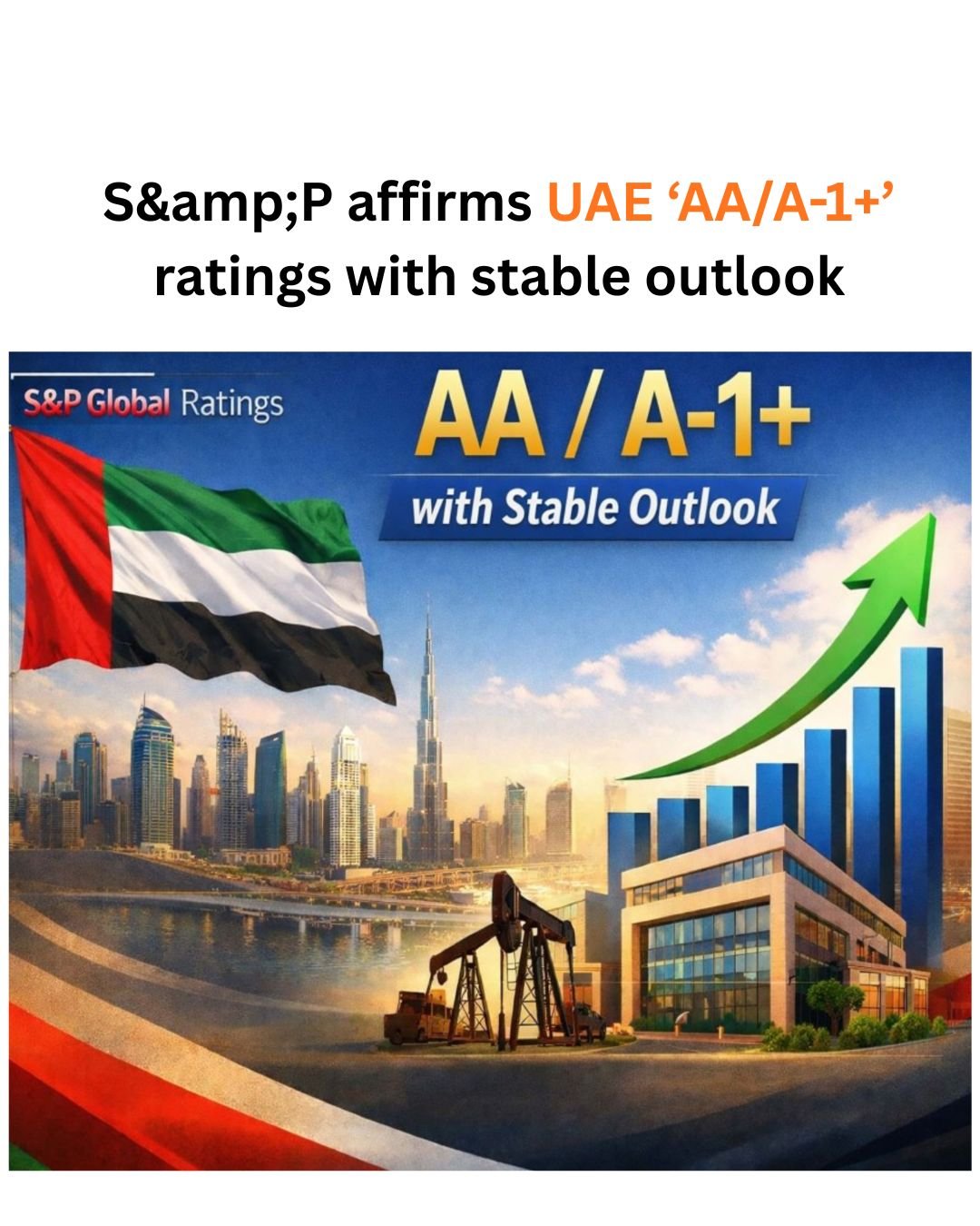 S&amp;P affirms UAE ‘AA/A-1+’ ratings with stable outlook